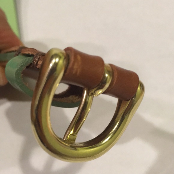 Fossil Mint Green Patent Leather Slim Belt Minimalist Career Size Medium - Picture 15 of 15